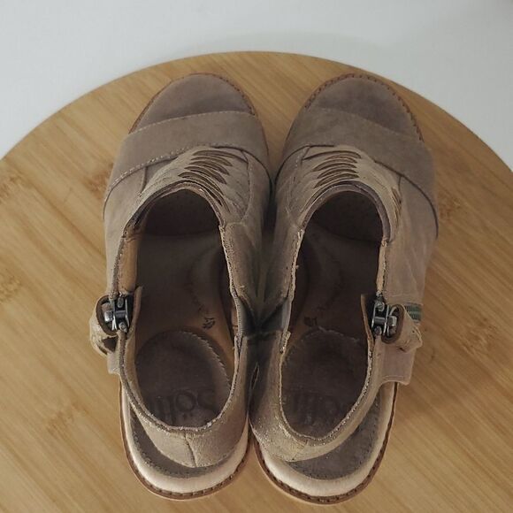 Soft McKenna Metallic Braided Peep Toe Leather Comfort Heeled Sandals US Size 6M - Picture 5 of 10